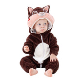 Baby Flannel Animal Pajamas Outwear Jumpsuit
